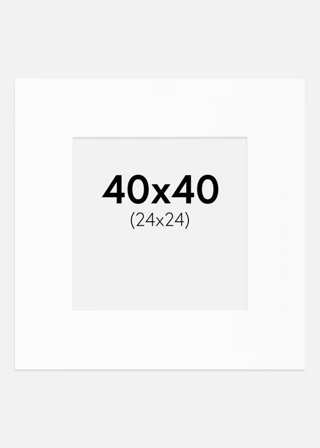 Paspartuu valge standard Valge äär 40x40 cm (24x24)