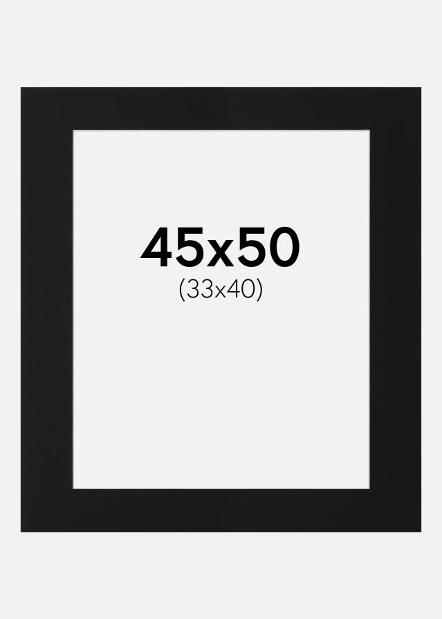 Paspartuu Must Standard (Valge Südamik) 45x50 cm (33x40)