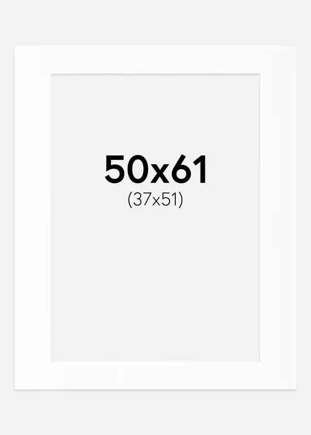 Paspartuu Valge Standard (Valge Südamik) 50x61 cm (37x51)