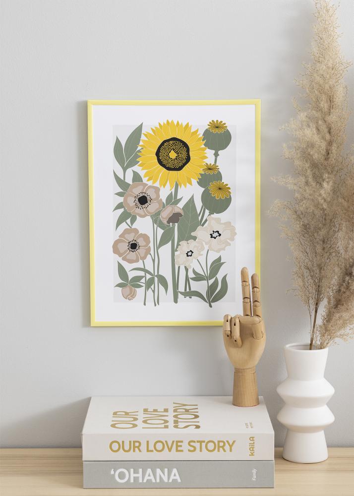 Raam New Lifestyle helekollane 70x100 cm - paspartuu muster 62x93 cm