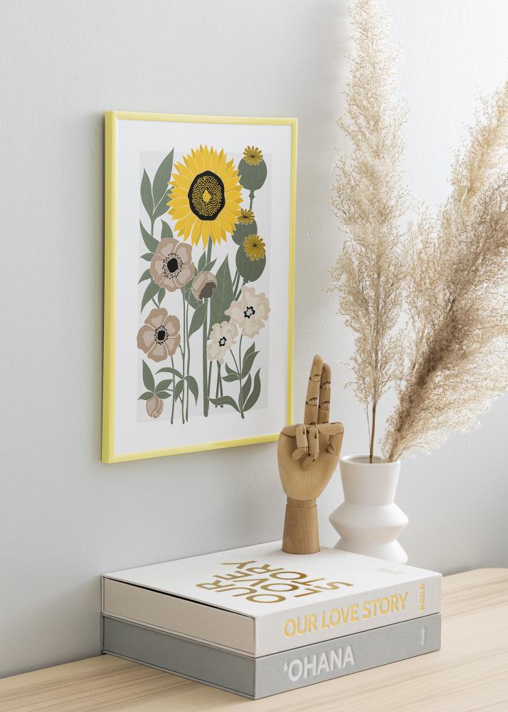 Raam New Lifestyle helekollane 70x100 cm - paspartuu muster 62x93 cm