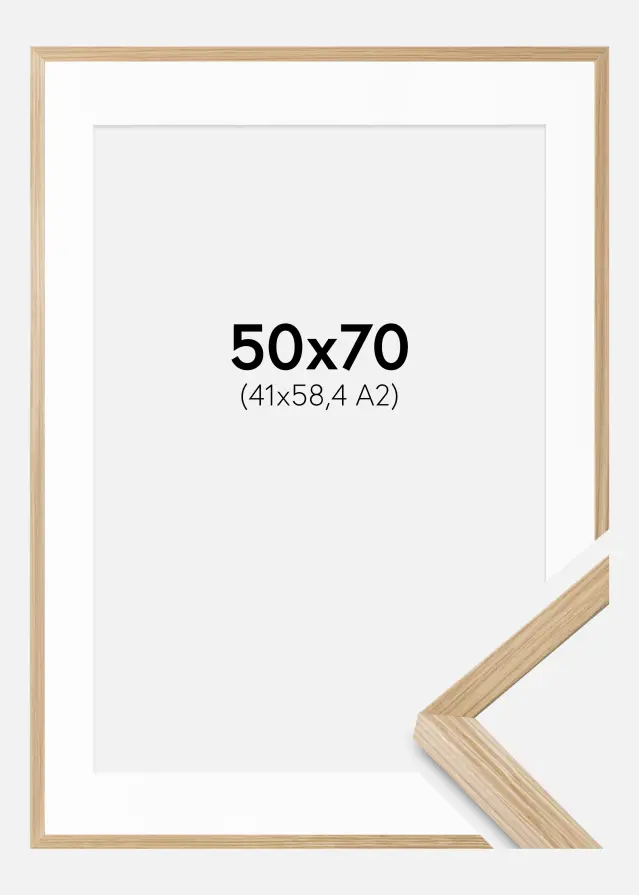 Raam Soul Oak Veneer 50x70 cm - paspartuu valge 42x59,4 cm (A2)