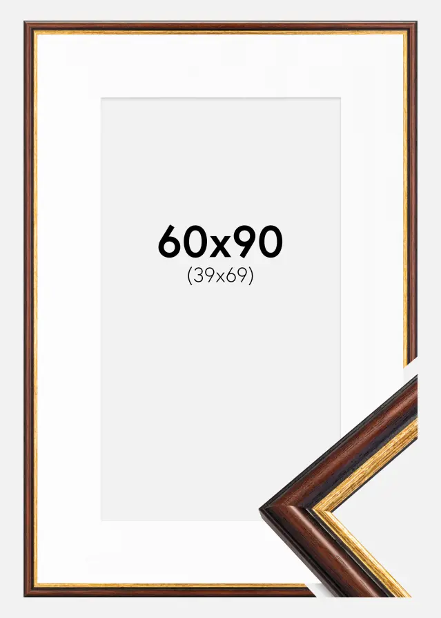 Raam Siljan pruun 60x90 cm - paspartuu valge 40x70 cm
