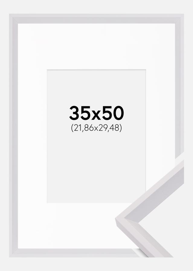 Raam Globe valge 35x50 cm - paspartuu valge 9x12 inches