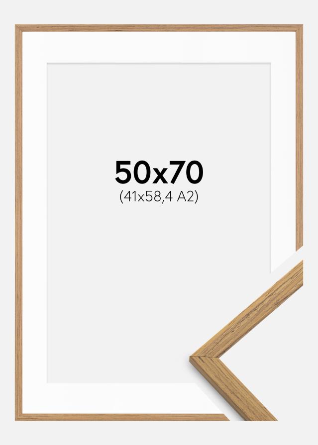 Raam Edsbyn tiigipuu 50x70 cm - paspartuu valge 42x59,4 cm (A2)