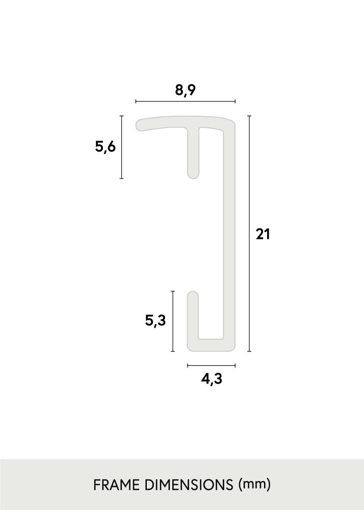 Raam Poster Frame Aluminum hobedane 70x100 cm - paspartuu valge