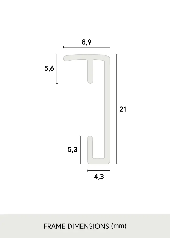 Raam Plakat Frame Aluminum Gold 60x80 cm - paspartuu muster 50x60 cm