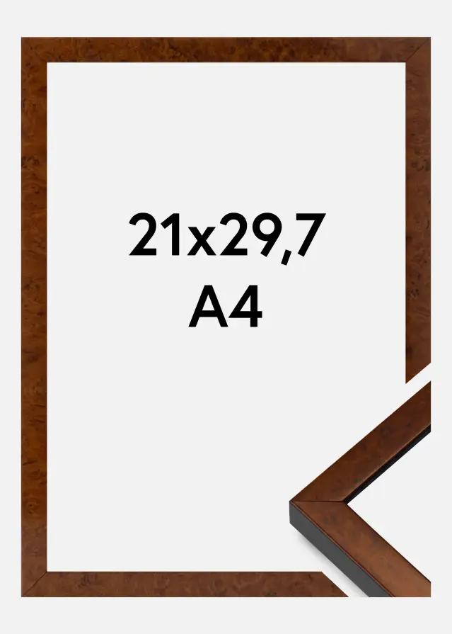 Raam Ares Akruulklaas Burr Walnut 21x29,7 cm (A4)