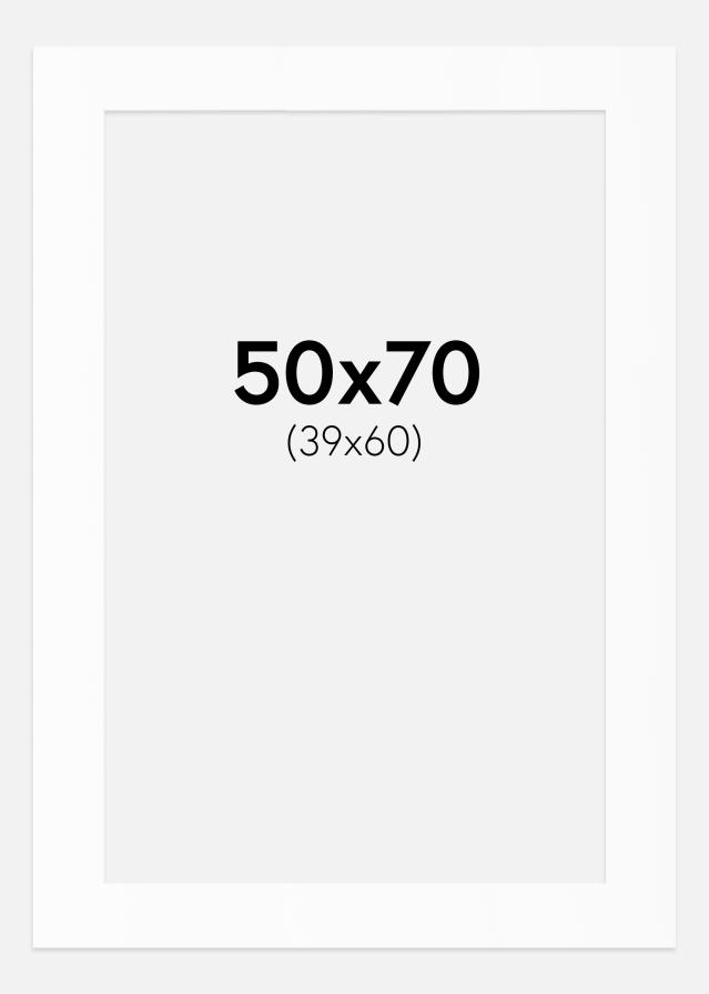 Paspartuu Valge Standard (Valge Südamik) 50x70 cm (39x60)