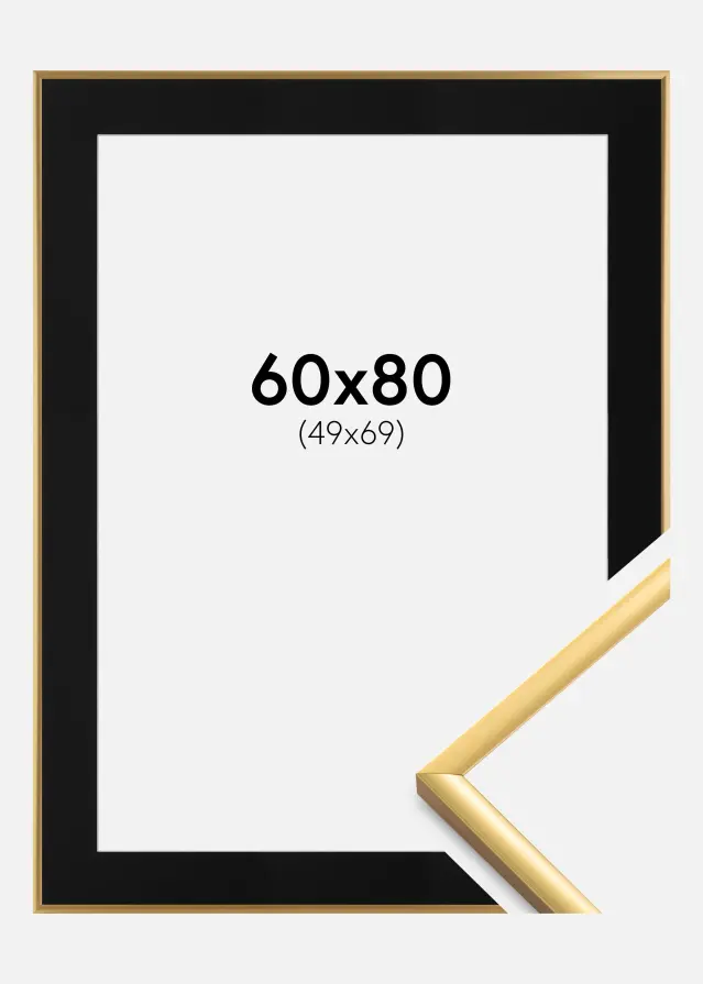 Raam New Lifestyle Shiny Gold 60x80 cm - paspartuu muster 50x70 cm