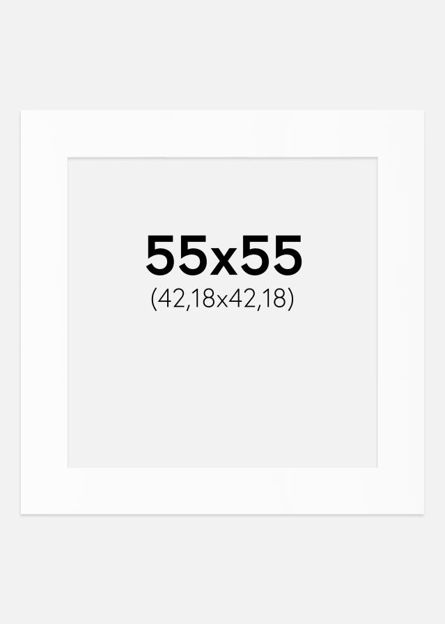 Paspartuu Valge Standard (Valge Südamik) 55x55 cm (42,18x42,18)
