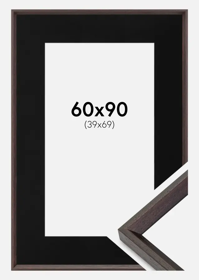 Raam Globe Espresso 60x90 cm - paspartuu muster 40x70 cm