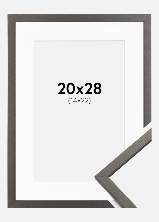 Raam Edsbyn grafiit 20x28 cm - paspartuu valge 15x23 cm