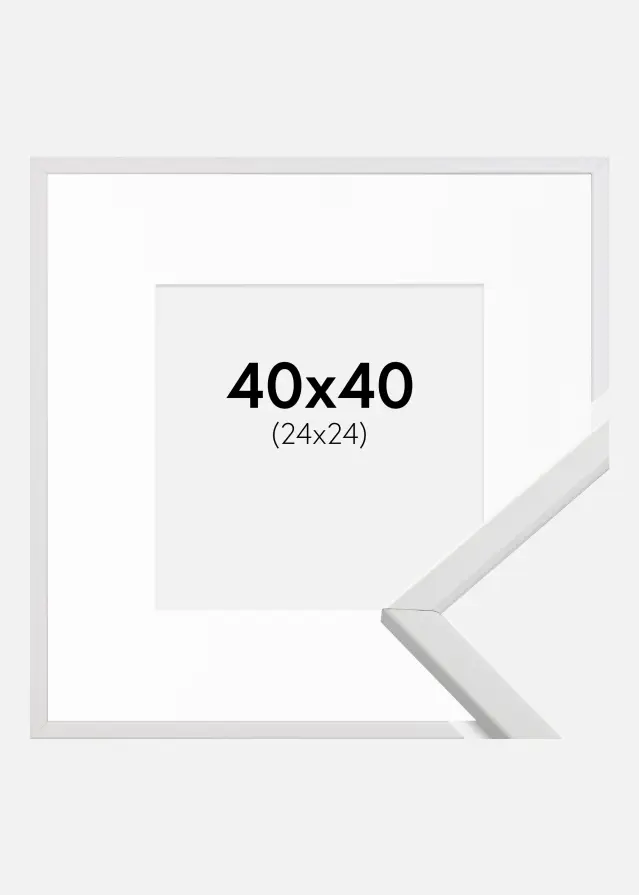 Raam Galant valge 40x40 cm - paspartuu valge 25x25 cm
