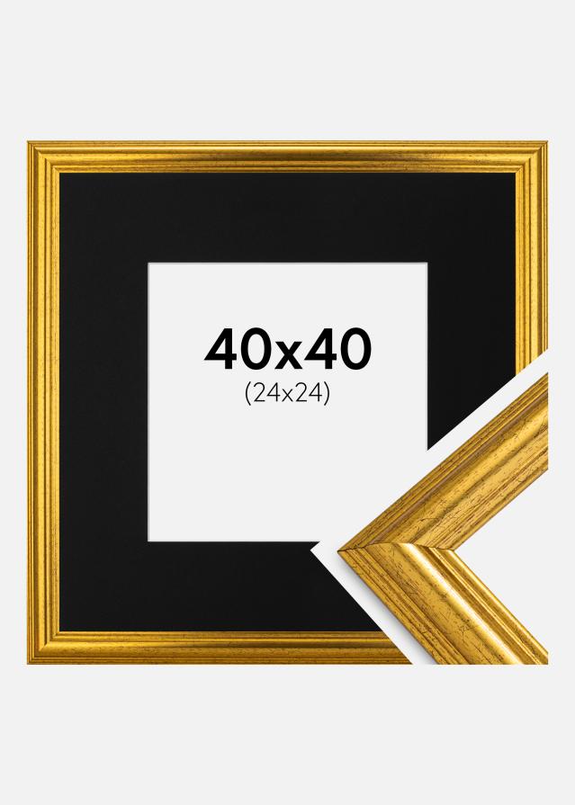 Raam Västkusten kuldne 40x40 cm - paspartuu muster 25x25 cm