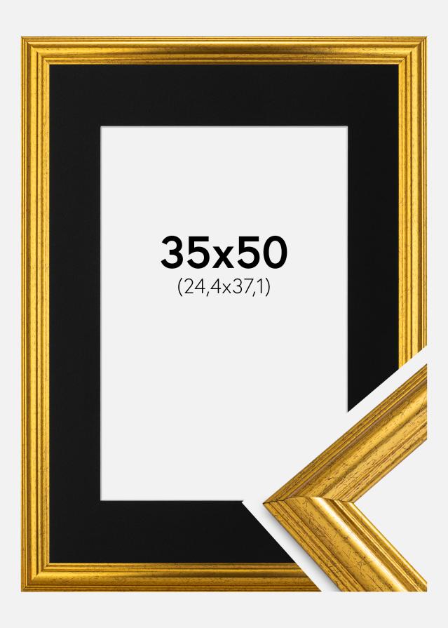 Raam Västkusten kuldne 35x50 cm - paspartuu muster 10x15 inches