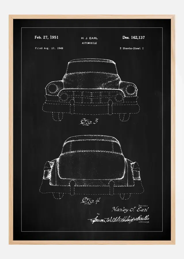 Patenteeritud joonistus - Cadillac II - muster Plakat