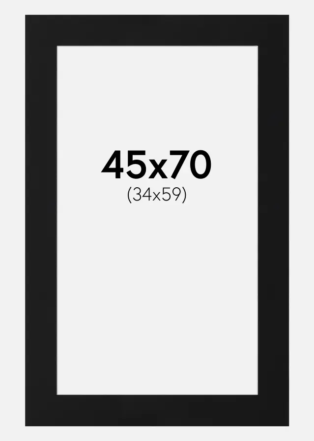 Paspartuu Must Standard (Valge Südamik) 45x70 cm (34x59)