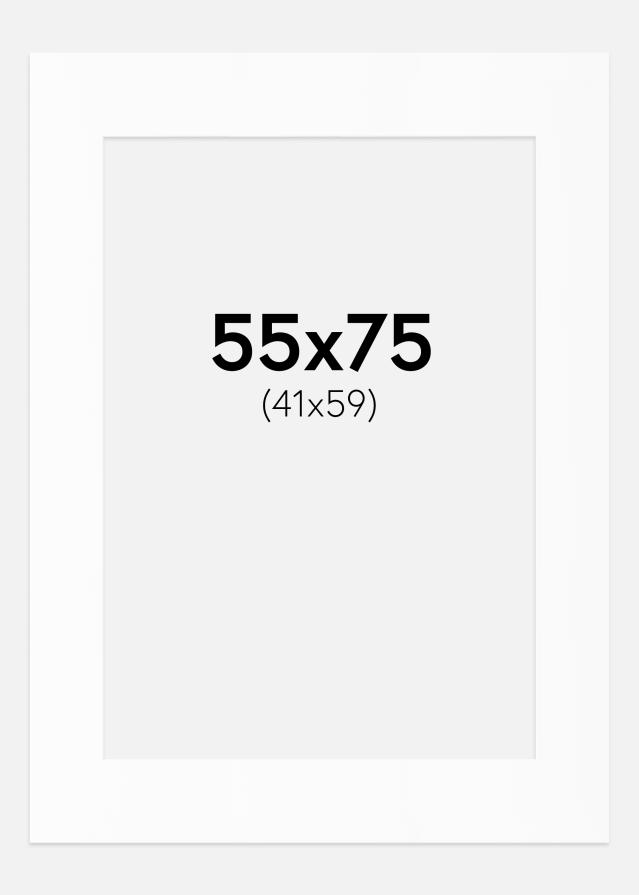 Paspartuu Valge Standard (Valge Südamik) 55x75 cm (41x59)