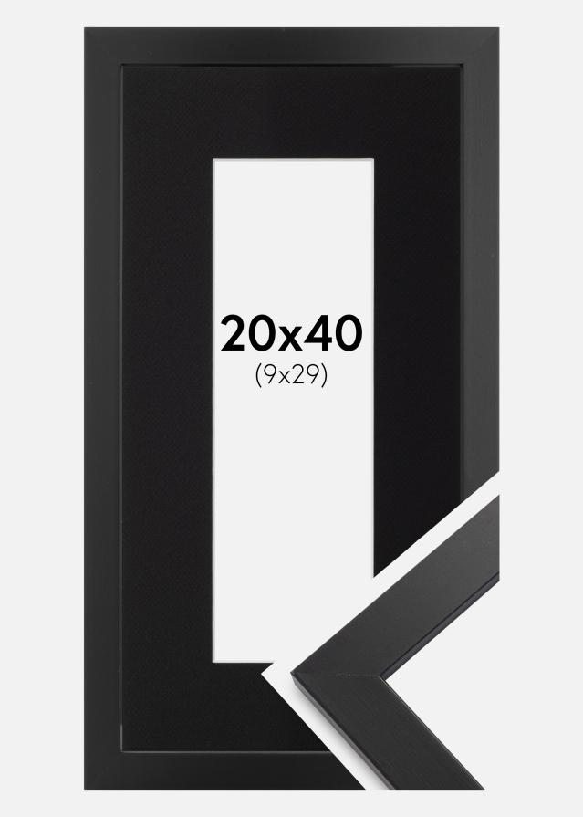 Raam Black Wood 20x40 cm - paspartuu muster 10x30 cm