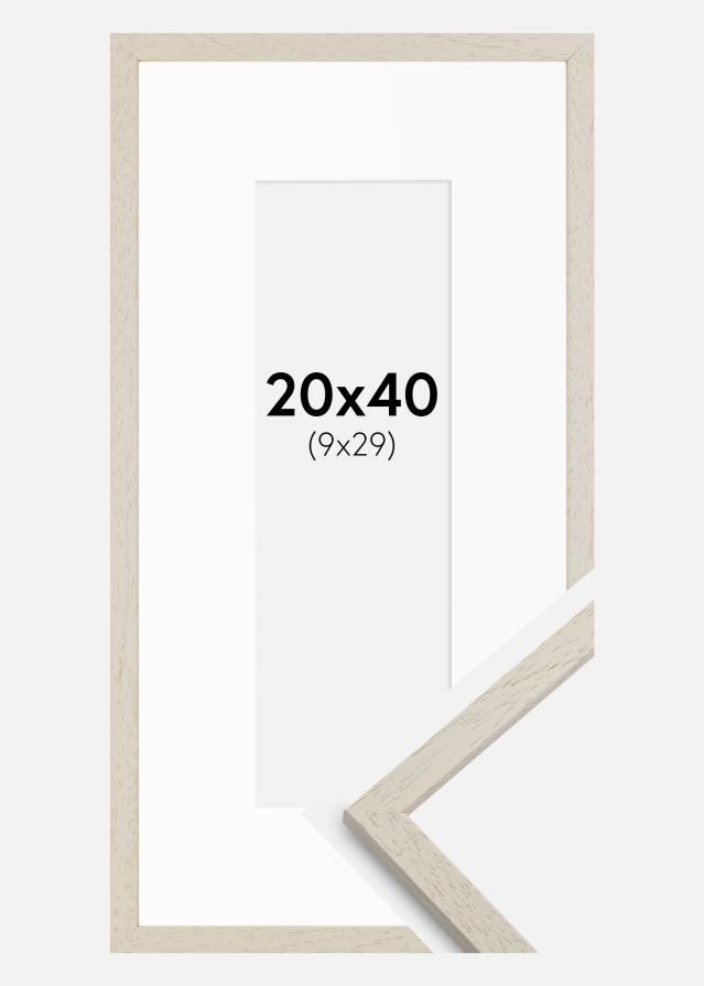 Raam Edsbyn liiv 20x40 cm - paspartuu valge 10x30 cm