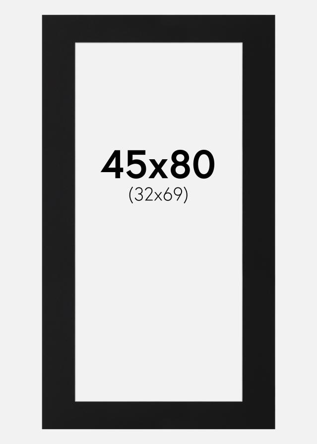 Paspartuu Must Standard (Valge Südamik) 45x80 cm (32x69)