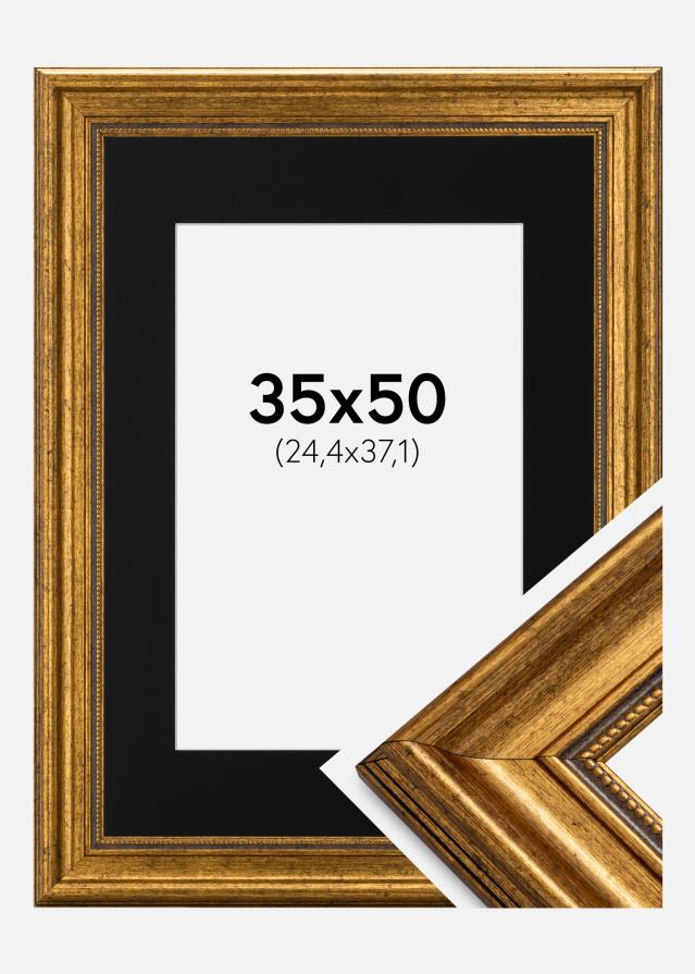 Raam rokokoo kuldne 35x50 cm - paspartuu muster 10x15 inches