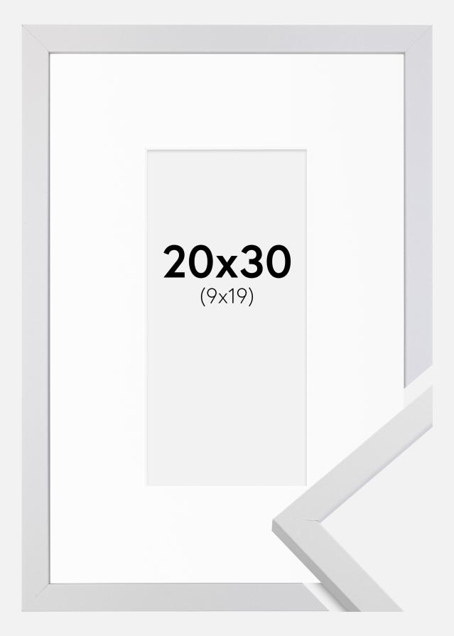 Raam Trendy valge 20x30 cm - paspartuu valge 10x20 cm