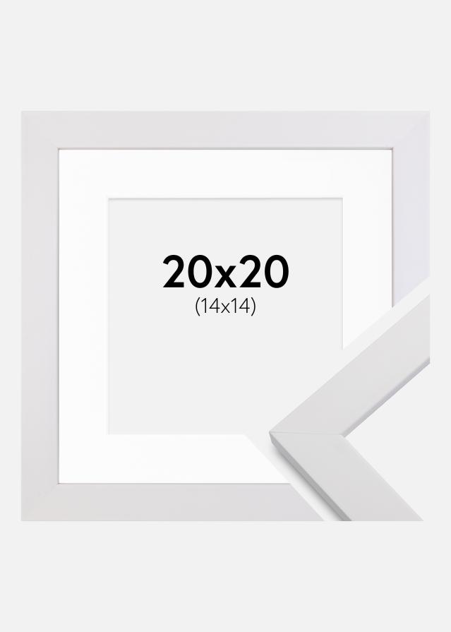 Raam White Wood 20x20 cm - paspartuu valge 15x15 cm