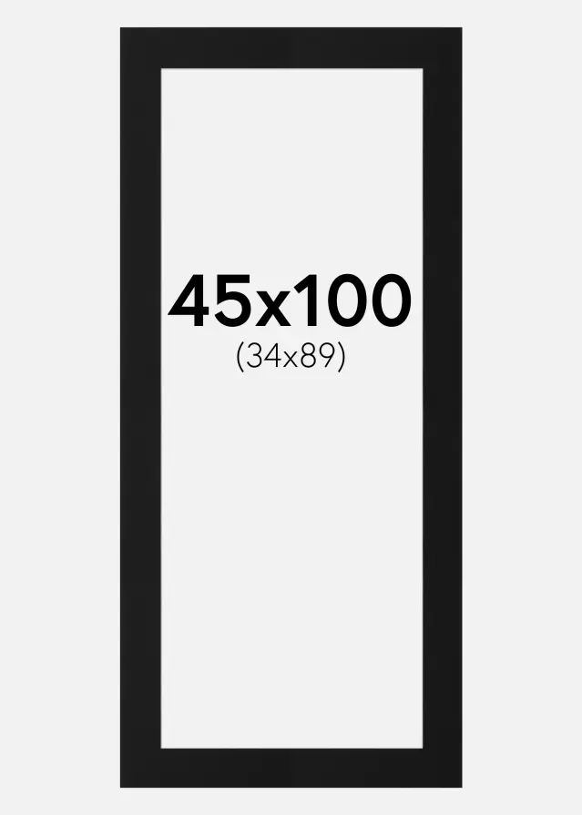 Paspartuu Must Standard (Valge Südamik) 45x100 cm (34x89)