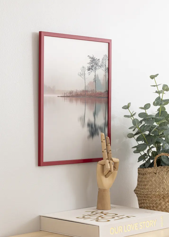 Raam Edsbyn punane 30x40 cm - paspartuu valge 21x29,7 cm (A4)
