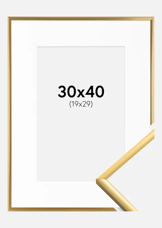 Raam New Lifestyle Shiny Gold 30x40 cm - paspartuu valge 20x30 cm