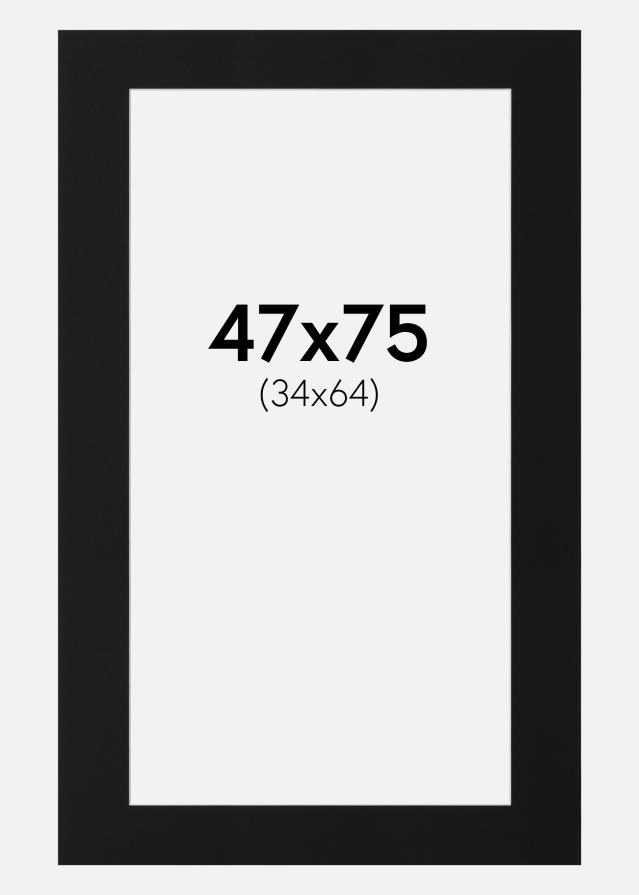 Paspartuu Must Standard (Valge Südamik) 47x75 cm (34x64)