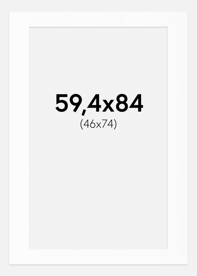 Paspartuu Valge Standard (Valge Südamik) 59,4x84 cm (46x74)