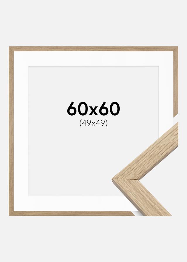 Raam stiilne tamm 60x60 cm - paspartuu valge 50x50 cm