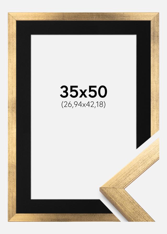 Raam stiilne kuldne 35x50 cm - paspartuu muster 11x17 inches