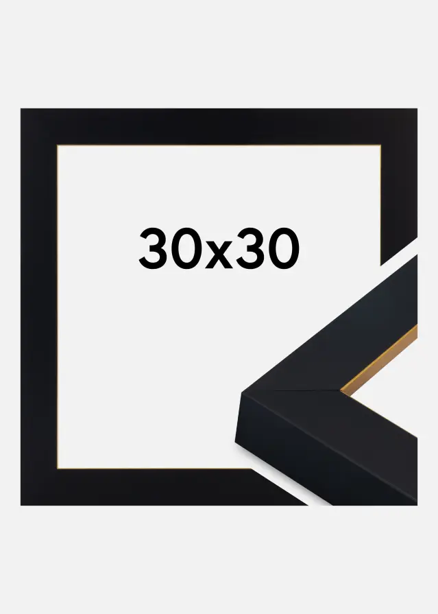 Raam Sussex Akrüülklaas Must/Kuldne 30x30 cm