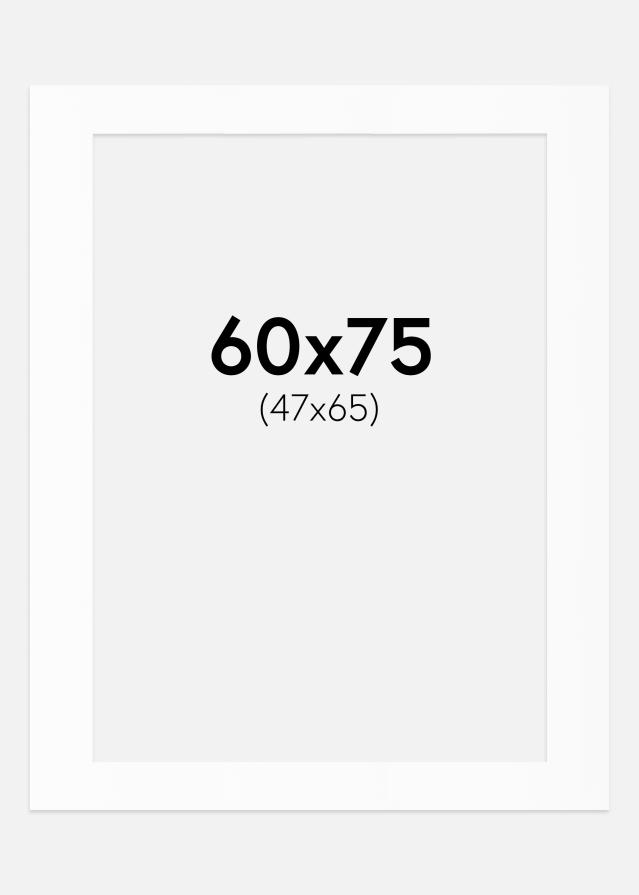 Paspartuu Valge Standard (Valge Südamik) 60x75 cm (47x65)