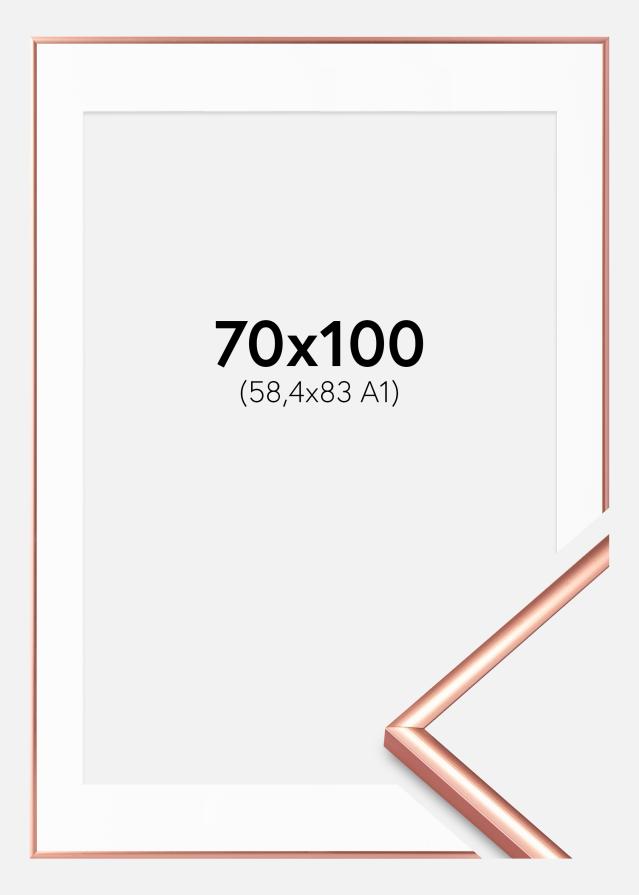 Raam Scandi roosakas kuldne 70x100 cm - paspartuu valge 59,4x84 cm (A1)