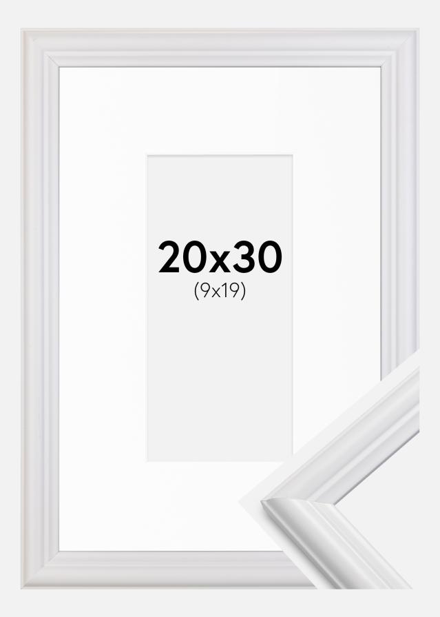Raam Siljan valge 20x30 cm - paspartuu valge 10x20 cm