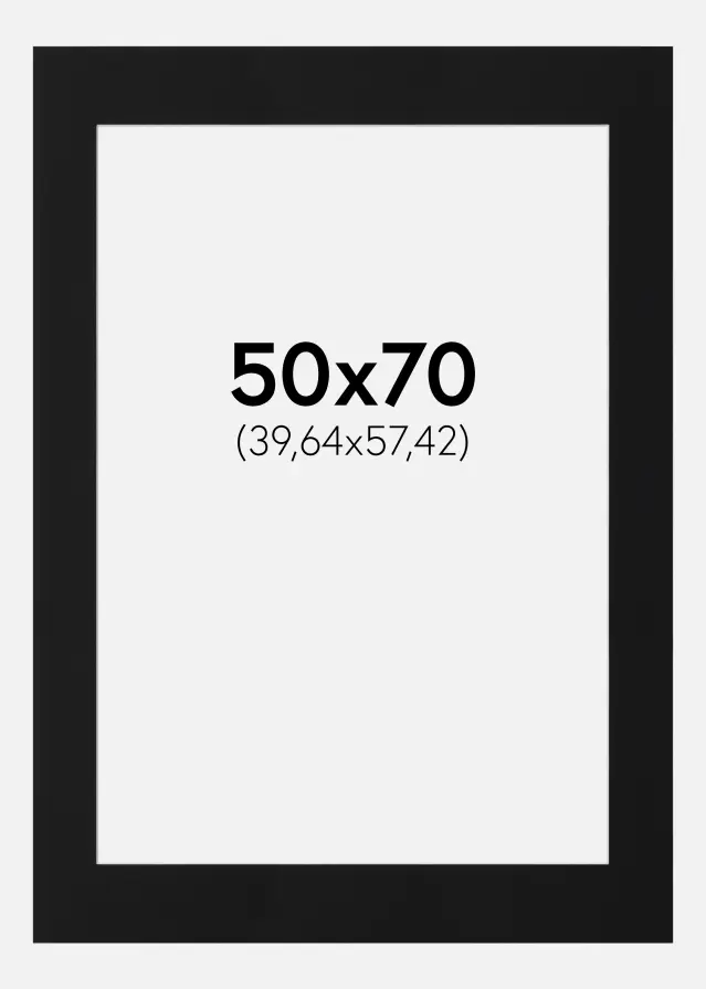 Paspartuu Must Standard (Valge Südamik) 50x70 cm (39,64x57,42)