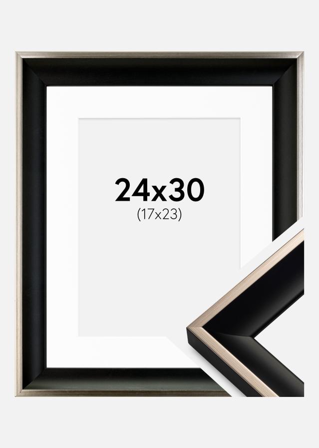 Raam Öjaren mustjas hobedane 24x30 cm - paspartuu valge 18x24 cm