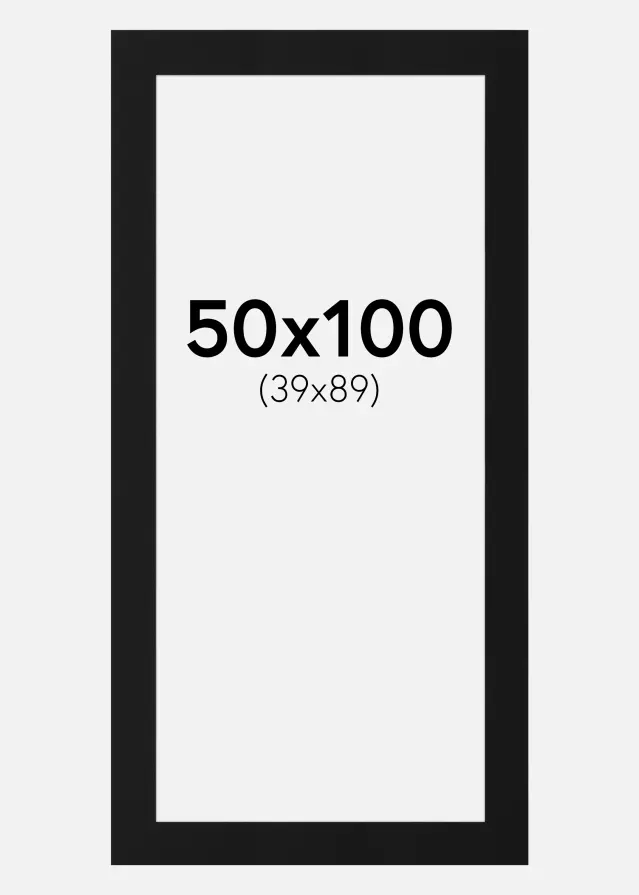 Paspartuu Must Standard (Valge Südamik) 50x100 cm (39x89)