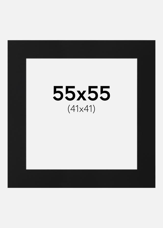 Paspartuu Must Standard (Valge Südamik) 55x55 cm (41x41)