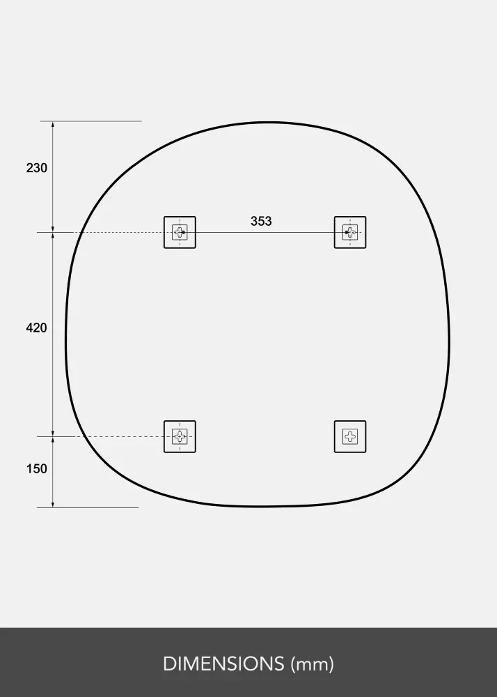 Peegel Roundy 80x80 cm