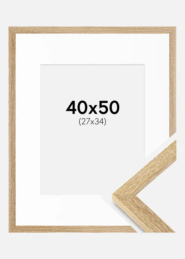 Raam Selection tamm 40x50 cm - paspartuu valge 28x35 cm