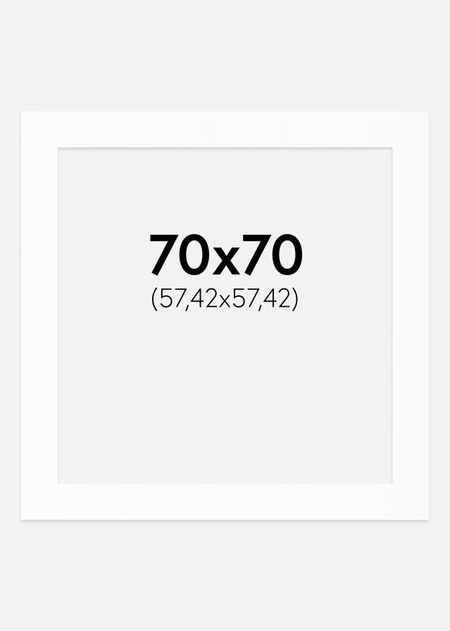 Paspartuu Valge Standard (Valge Südamik) 70x70 cm (57,42x57,42)
