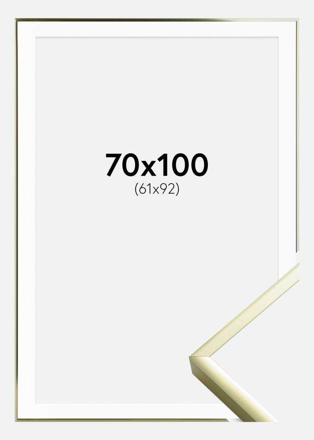 Raam Plakat Frame Aluminum Gold 70x100 cm - paspartuu valge 62x93 cm