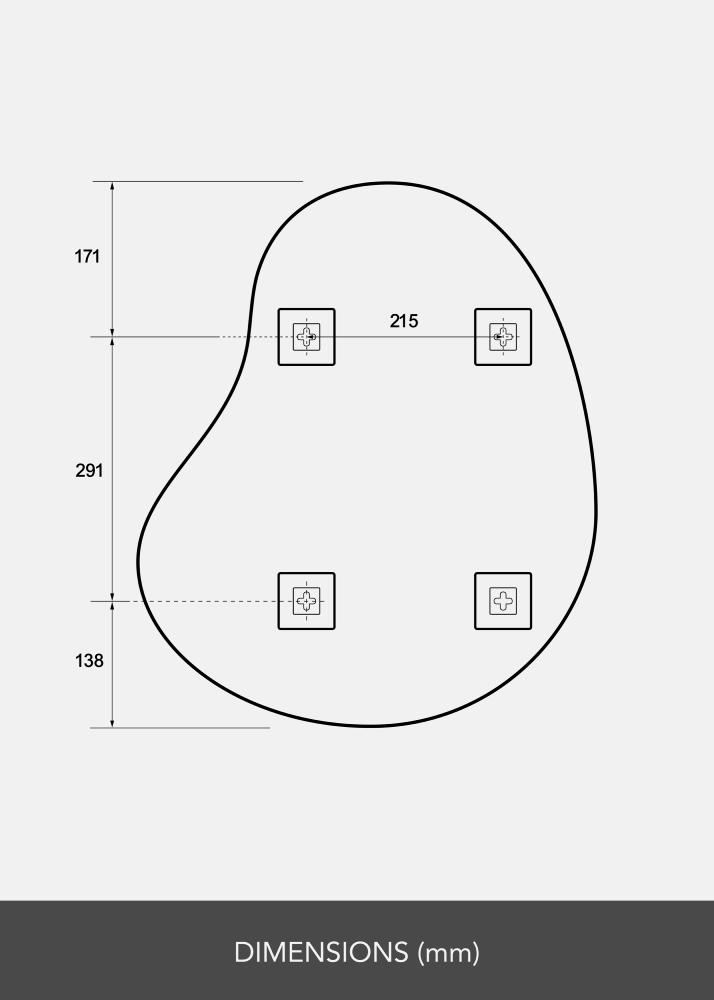 Peegel Cashew 50x60 cm
