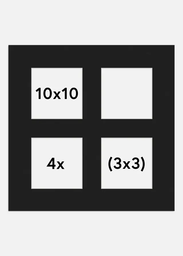 Paspartuu must 10x10 cm - kollaaz, 4 pilti (3x3 cm)